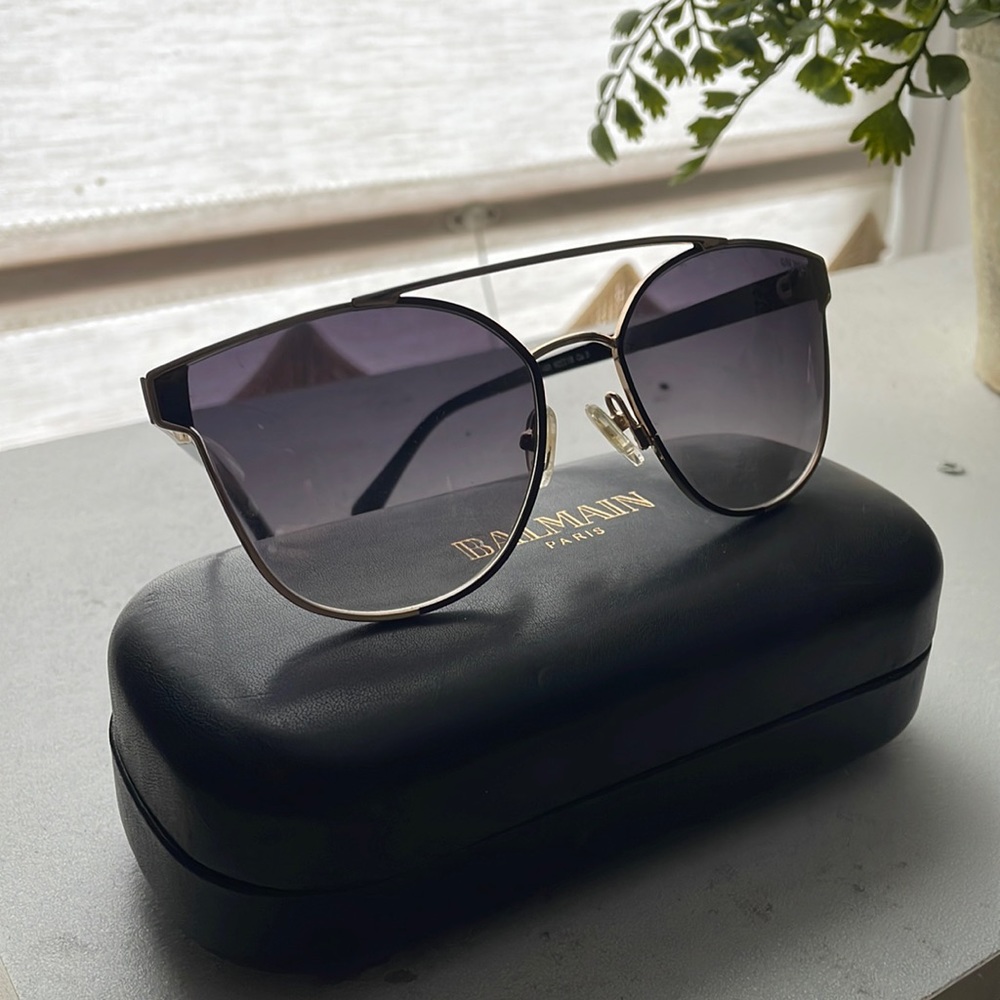 Balmain Black and Gold Bl2522 04 62mm Sunglasses